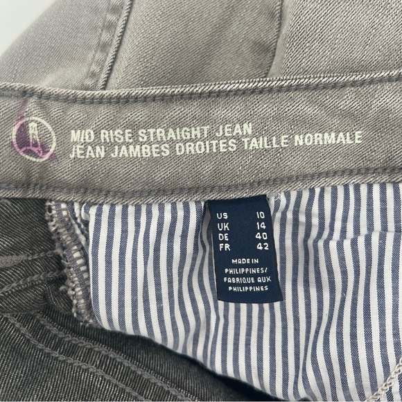 Land's End Gray Mid Rise Straight Leg Denim Jeans Size 10 Women's - Picture 4 of 6